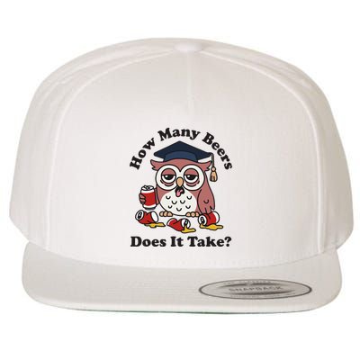 How Many Beers Does It Take Owl Funny Wool Snapback Cap