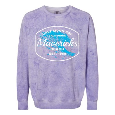 Half Moon Bay Mavericks Beach Surfing Gift Travel Gift Colorblast Crewneck Sweatshirt