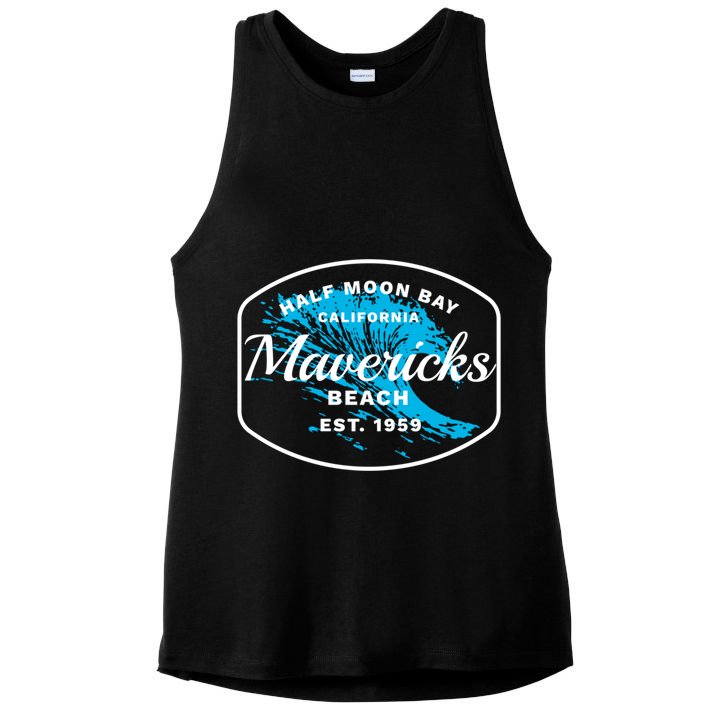 Half Moon Bay Mavericks Beach Surfing Gift Travel Gift Ladies PosiCharge Tri-Blend Wicking Tank