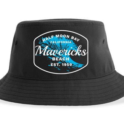 Half Moon Bay Mavericks Beach Surfing Gift Travel Gift Sustainable Bucket Hat
