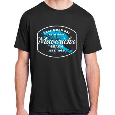 Half Moon Bay Mavericks Beach Surfing Gift Travel Gift Adult ChromaSoft Performance T-Shirt