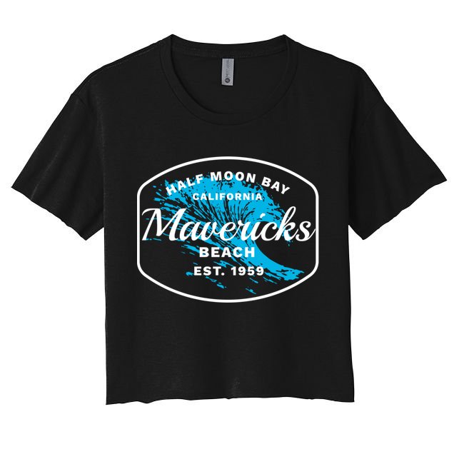 Half Moon Bay Mavericks Beach Surfing Gift Travel Gift Crop Top