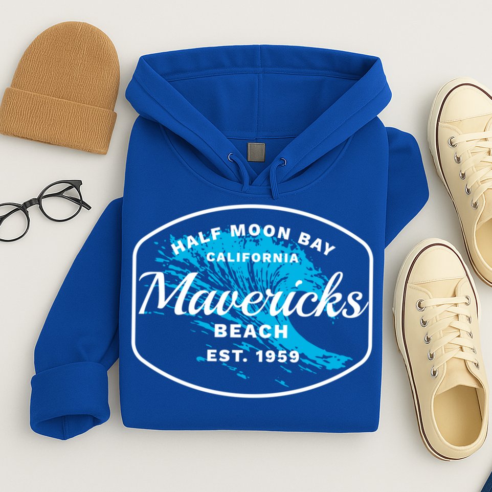 Half Moon Bay Mavericks Beach Surfing Gift Travel Gift Hoodie