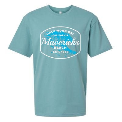 Half Moon Bay Mavericks Beach Surfing Gift Travel Gift Sueded Cloud Jersey T-Shirt