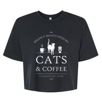 Highly Motivated By Cats And Coffee Bella+Canvas Jersey Crop Tee