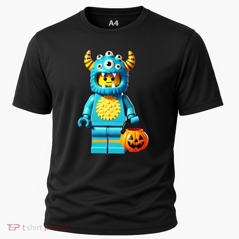 Halloween Master Builder Monster Building Blocks Bricks Cooling Performance Crew T-Shirt