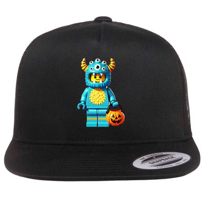 Halloween Master Builder Monster Building Blocks Bricks Flat Bill Trucker Hat