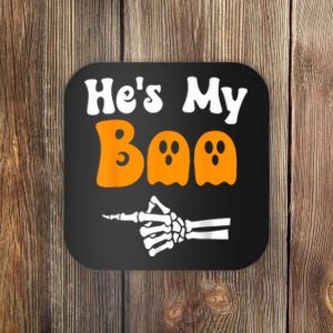 HeS My Boo Skeleton Couples Matching Couple Halloween Coaster