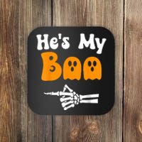 HeS My Boo Skeleton Couples Matching Couple Halloween Coaster