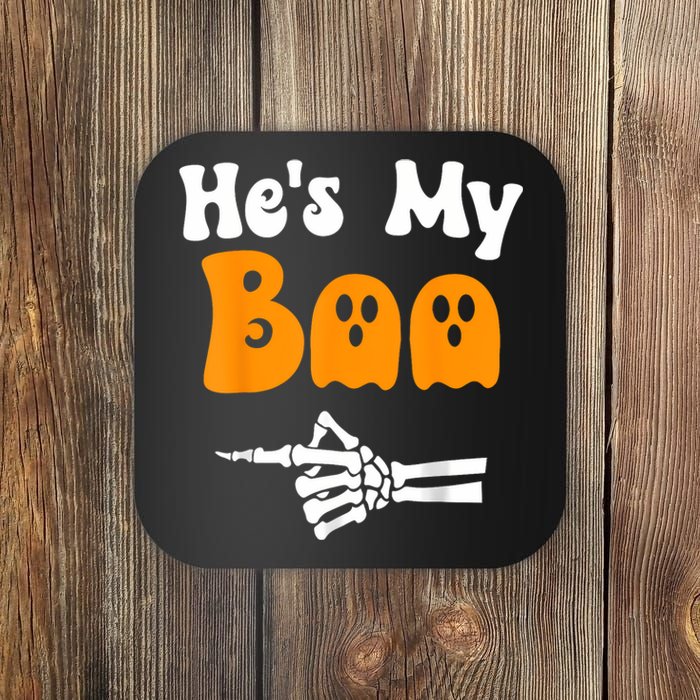 HeS My Boo Skeleton Couples Matching Couple Halloween Coaster