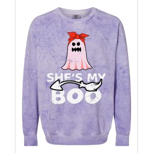 Hes My Boo Husband Wife Couples Matching Halloween Costume Colorblast Crewneck Sweatshirt