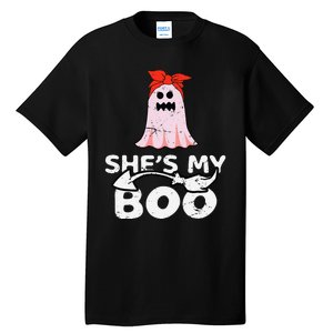 Hes My Boo Husband Wife Couples Matching Halloween Costume Tall T-Shirt