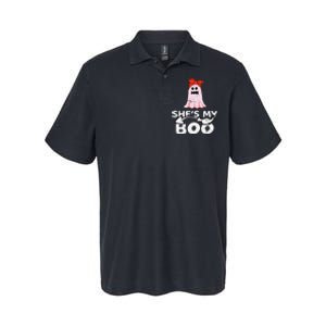 Hes My Boo Husband Wife Couples Matching Halloween Costume Softstyle Adult Sport Polo