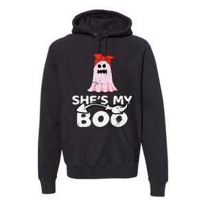 Hes My Boo Husband Wife Couples Matching Halloween Costume Premium Hoodie