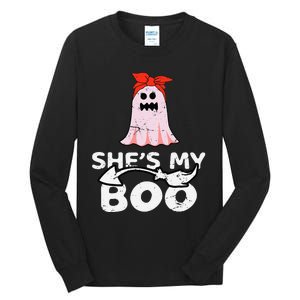 Hes My Boo Husband Wife Couples Matching Halloween Costume Tall Long Sleeve T-Shirt