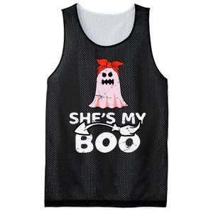 Hes My Boo Husband Wife Couples Matching Halloween Costume Mesh Reversible Basketball Jersey Tank