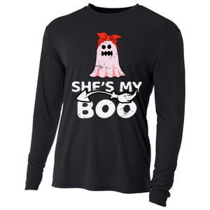 Hes My Boo Husband Wife Couples Matching Halloween Costume Cooling Performance Long Sleeve Crew