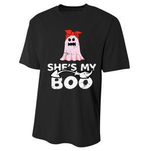 Hes My Boo Husband Wife Couples Matching Halloween Costume Performance Sprint T-Shirt