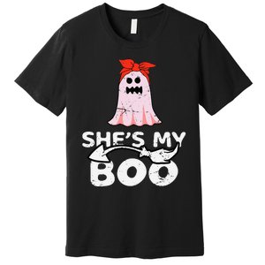 Hes My Boo Husband Wife Couples Matching Halloween Costume Premium T-Shirt