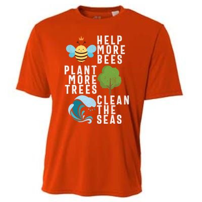 Help More Bees Plant Trees Save Our Climate Change Earth Day Gift Cooling Performance Crew T-Shirt