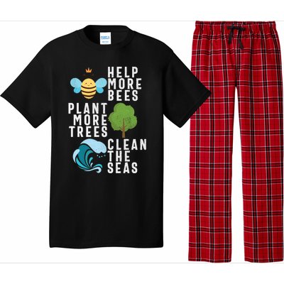 Help More Bees Plant Trees Save Our Climate Change Earth Day Gift Pajama Set