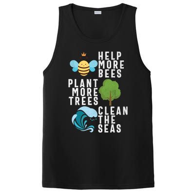 Help More Bees Plant Trees Save Our Climate Change Earth Day Gift PosiCharge Competitor Tank