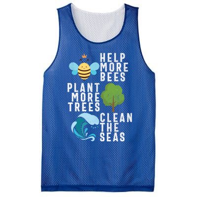 Help More Bees Plant Trees Save Our Climate Change Earth Day Gift Mesh Reversible Basketball Jersey Tank