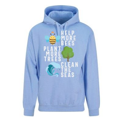 Help More Bees Plant Trees Save Our Climate Change Earth Day Gift Unisex Surf Hoodie