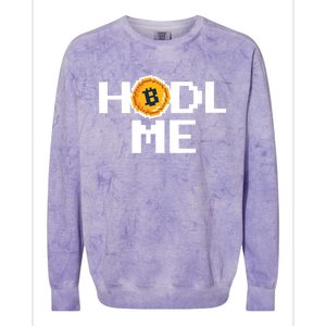 Hold Me Bitcoin Colorblast Crewneck Sweatshirt