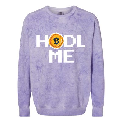 Hold Me Bitcoin Colorblast Crewneck Sweatshirt