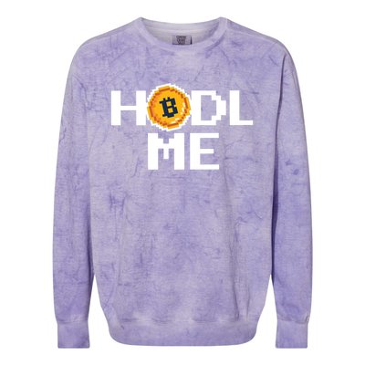 Hold Me Bitcoin Colorblast Crewneck Sweatshirt