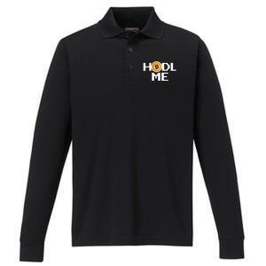 Hold Me Bitcoin Performance Long Sleeve Polo