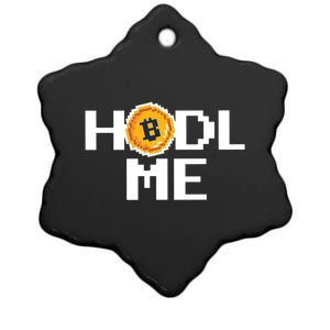 Hold Me Bitcoin Ceramic Star Ornament