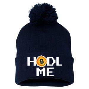 Hold Me Bitcoin Pom Pom 12in Knit Beanie