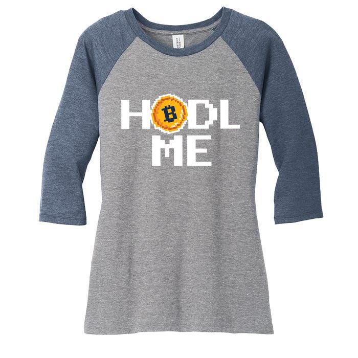 Hold Me Bitcoin Women's Tri-Blend 3/4-Sleeve Raglan Shirt