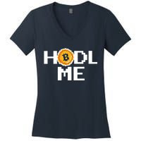 Hold Me Bitcoin Women's V-Neck T-Shirt