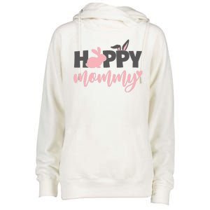 Happy Mommy Bunny Cute Holiday Womens Funnel Neck Pullover Hood