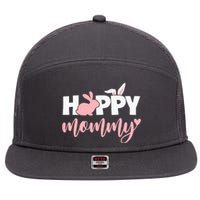 Happy Mommy Bunny Cute Holiday 7 Panel Mesh Trucker Snapback Hat