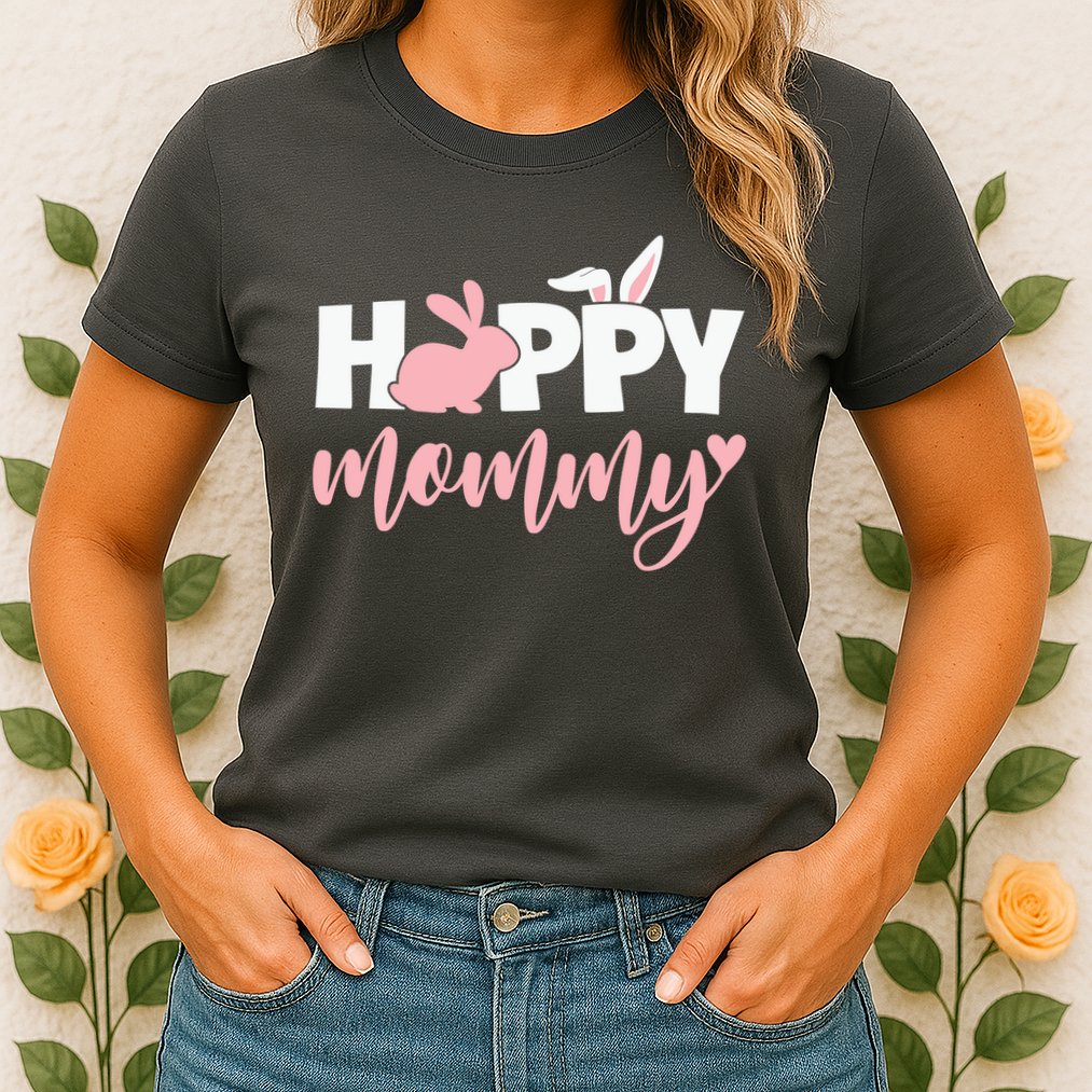 Happy Mommy Bunny Cute Holiday Womens T-Shirt