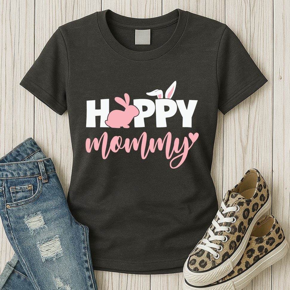 Happy Mommy Bunny Cute Holiday Womens T-Shirt