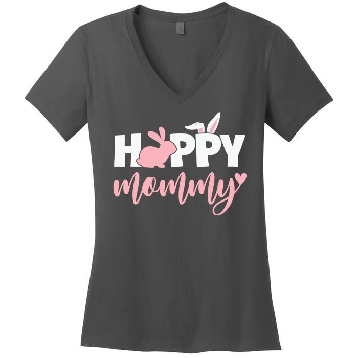 Happy Mommy Bunny Cute Holiday Women's V-Neck T-Shirt