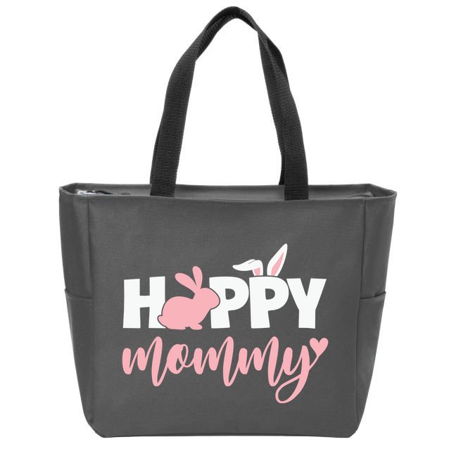 Happy Mommy Bunny Cute Holiday Zip Tote Bag
