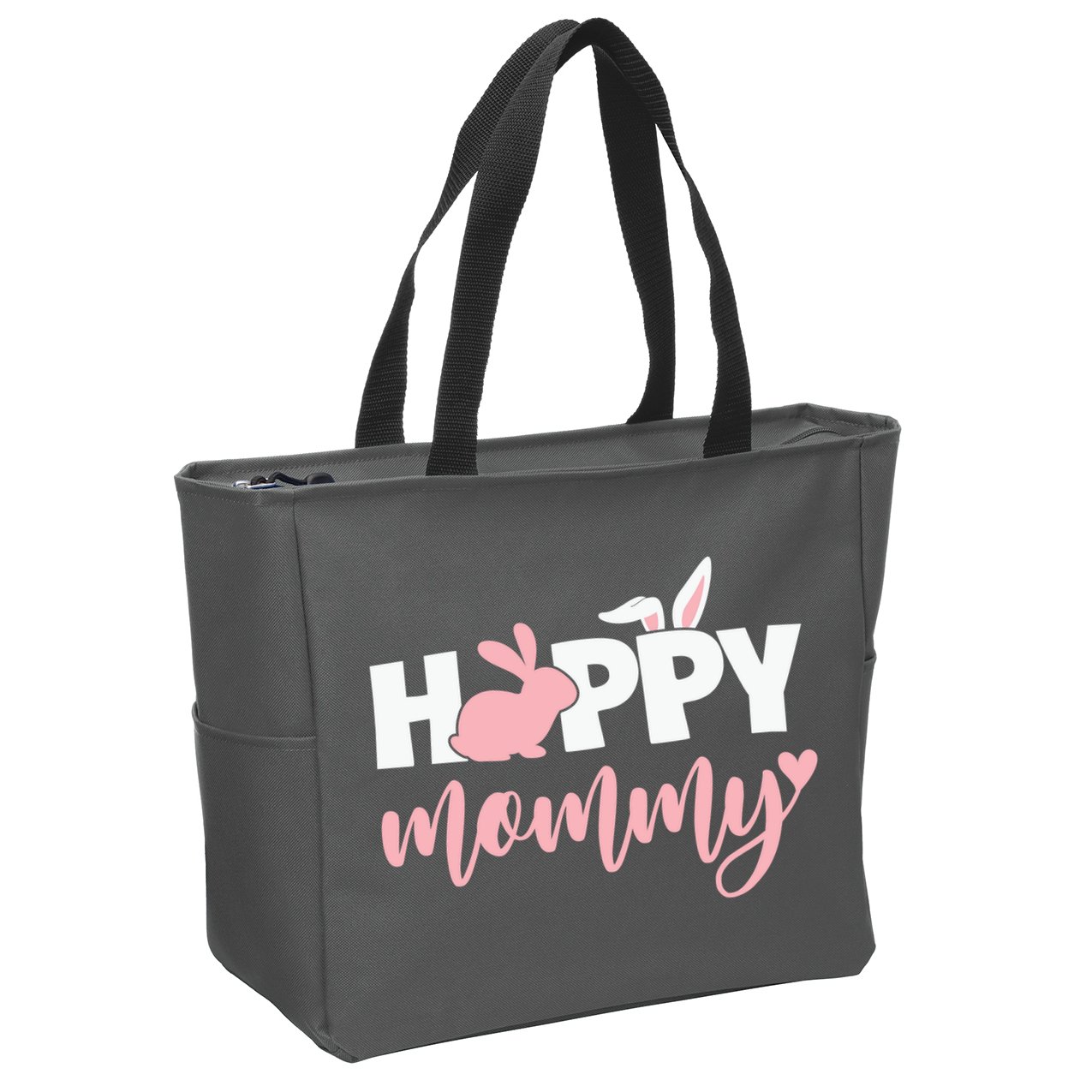 Happy Mommy Bunny Cute Holiday Zip Tote Bag