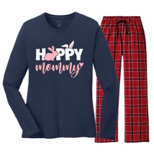 Happy Mommy Bunny Cute Holiday Women's Long Sleeve Flannel Pajama Set 