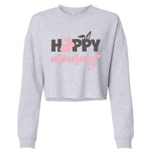 Happy Mommy Bunny Cute Holiday Cropped Pullover Crew