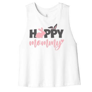 Happy Mommy Bunny Cute Holiday Women's Racerback Cropped Tank