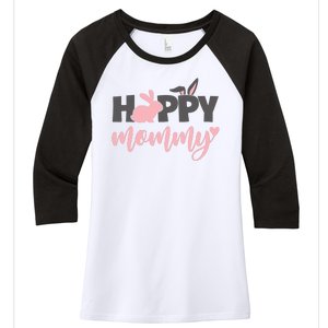 Happy Mommy Bunny Cute Holiday Women's Tri-Blend 3/4-Sleeve Raglan Shirt