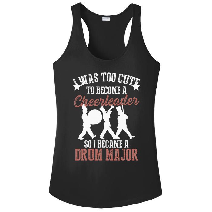 Hilarious Marching Band Drum Major Meme Joke Too Cute Ladies PosiCharge Competitor Racerback Tank