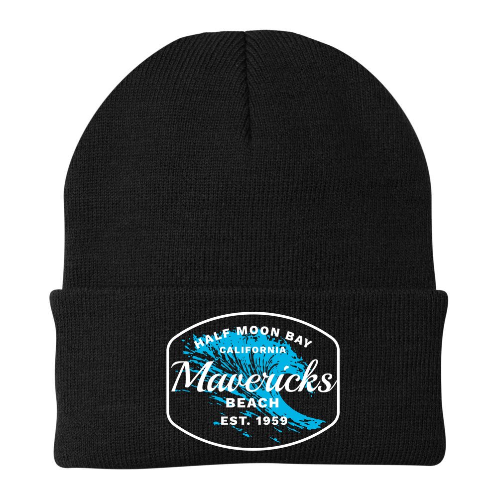 Half Moon Bay Mavericks Beach Surfing Gift Travel Gift Beanie