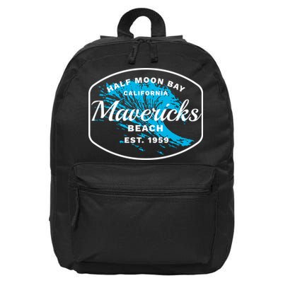 Half Moon Bay Mavericks Beach Surfing Gift Travel Gift 16 in Basic Backpack